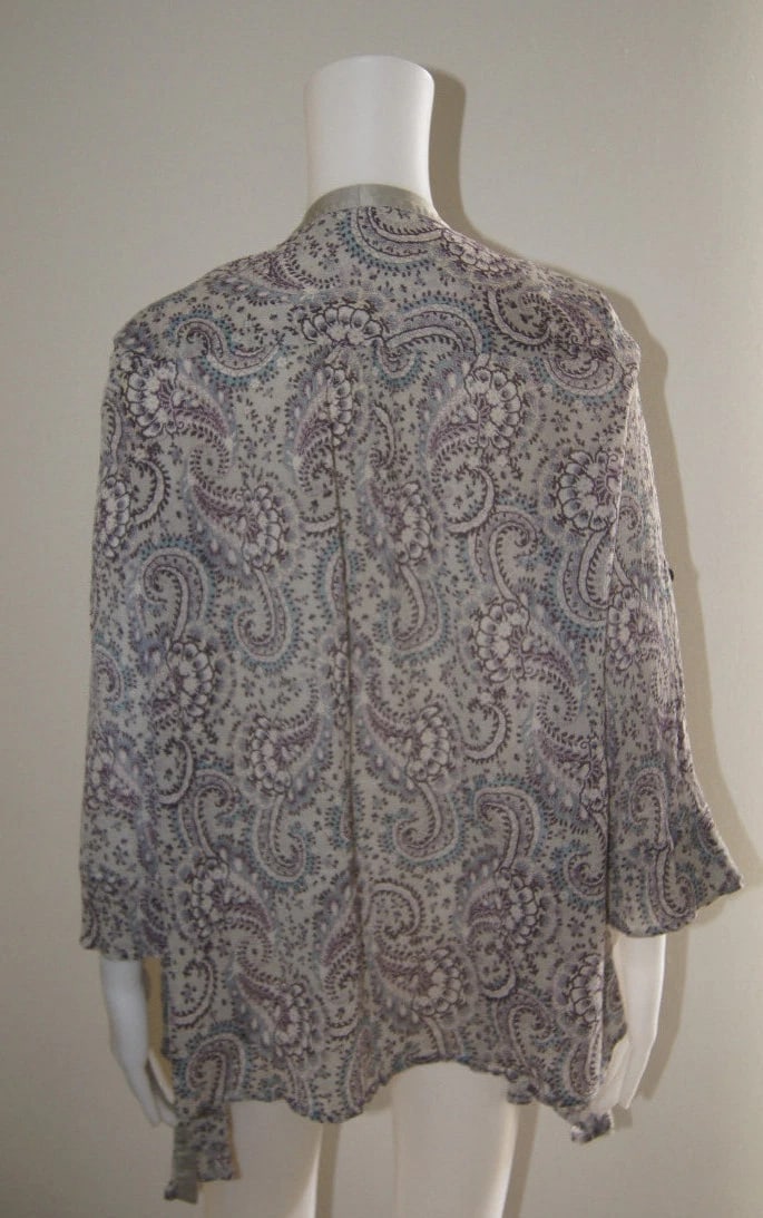 ELIZABETH AND JAMES TOP BLOUSE CARDIGAN SIZE M COTTON & SILK STYLISH - 2