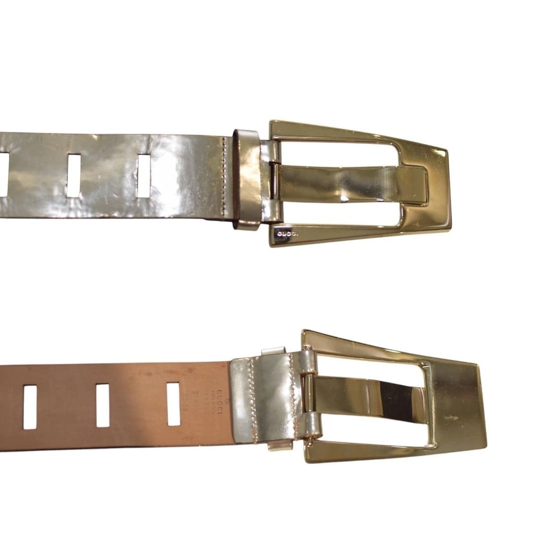 Gucci Golden Leather Large Buckle Waist Belt size 90 / 36 - 3