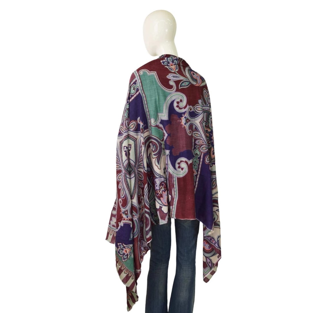 Bella Ballou Multicolor Paisley Woolen Scarf Large Pashmina Wrap Scarf Shawl (1 of 7)