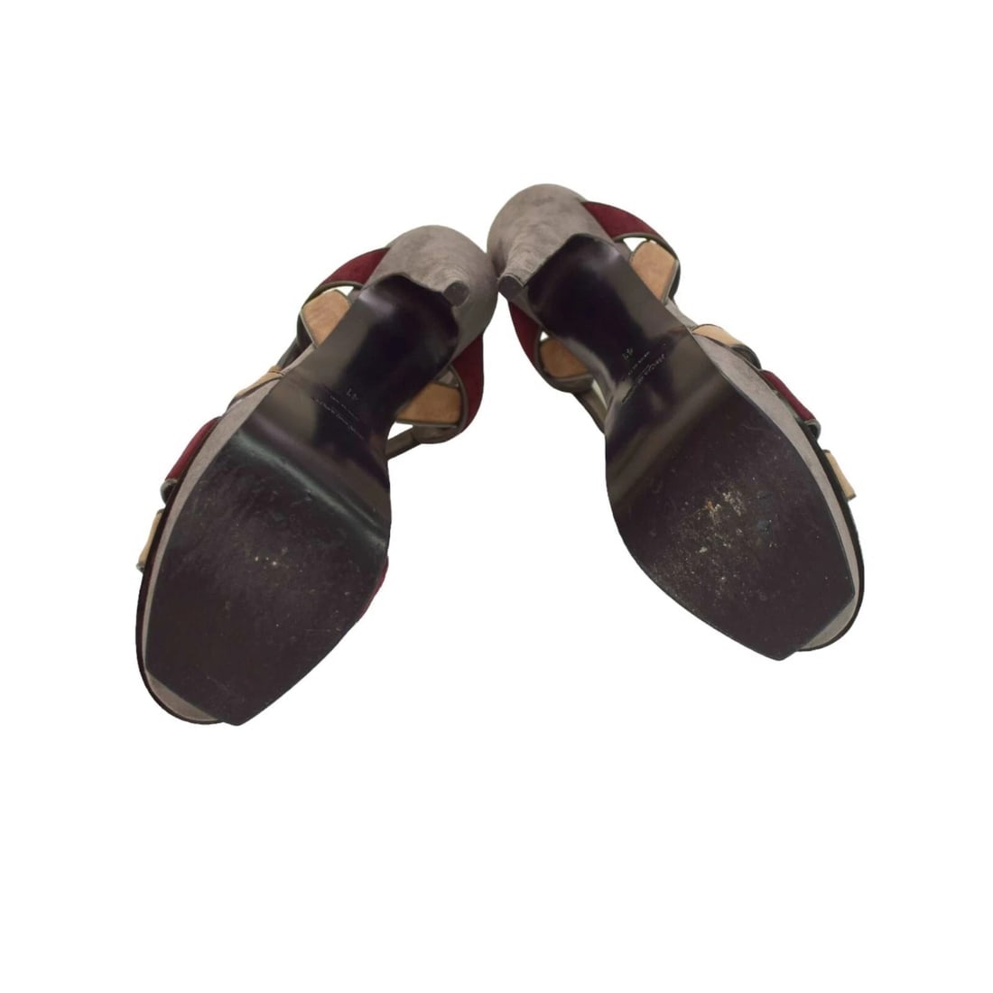 Yves Saint Laurent YSL multicolor Tribute suede leather sz 41 sandals platform - 3