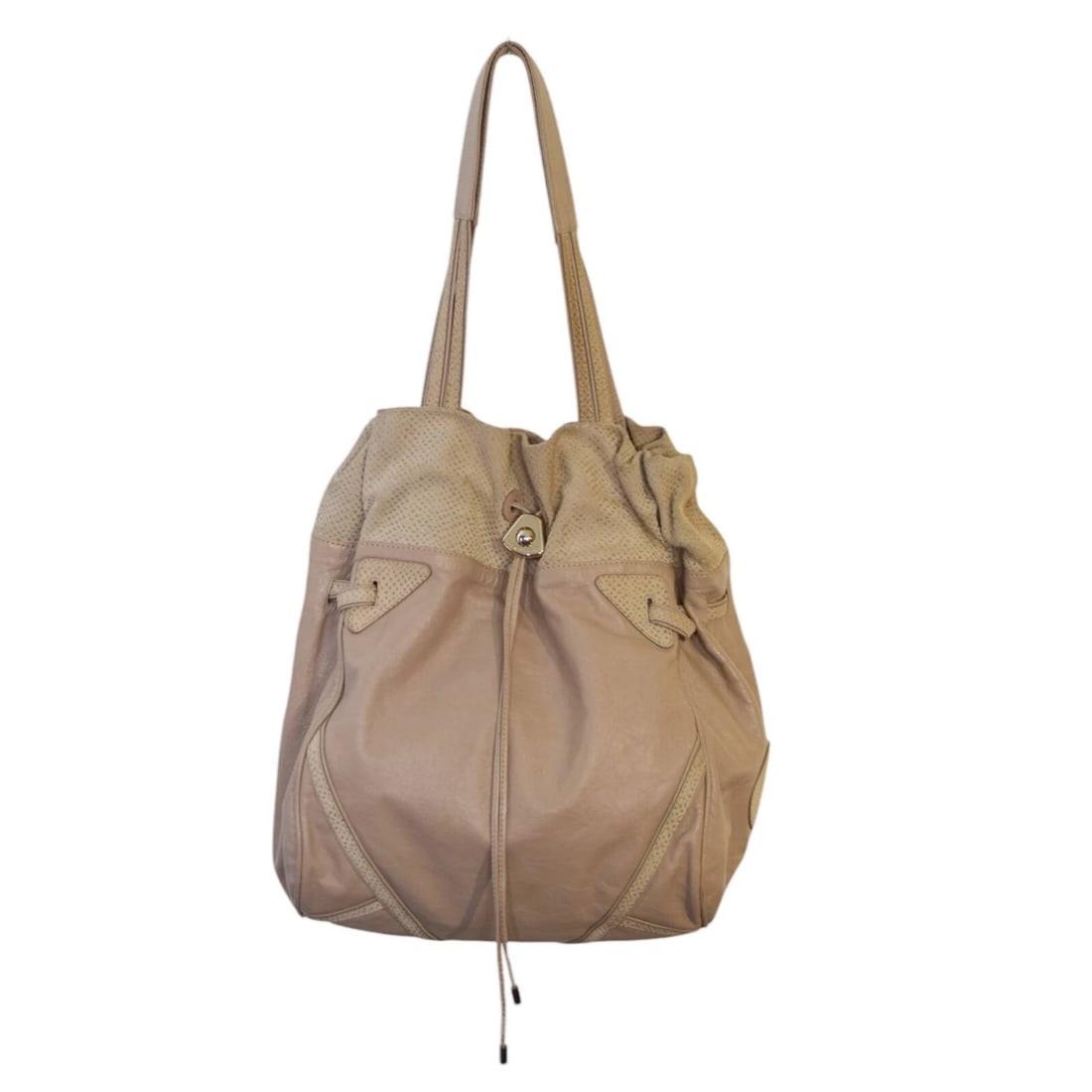 See By Chloe Beige Leather & Suede Drawstring Hobo Shoulder Bag Handbag (1 of 9)