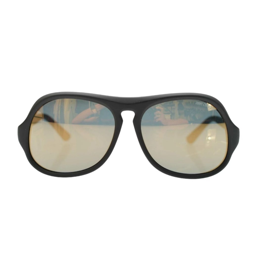 Jimmy Choo Bikers /S DL5MV Black Matte Mirror Lenses Designer Sunglasses 4 Suits (1 of 5)