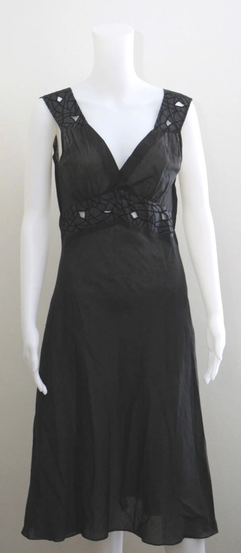 ALLEGRA HICKS BLACK SUMMER DRESS XS 100% COTTON (1 of 6)