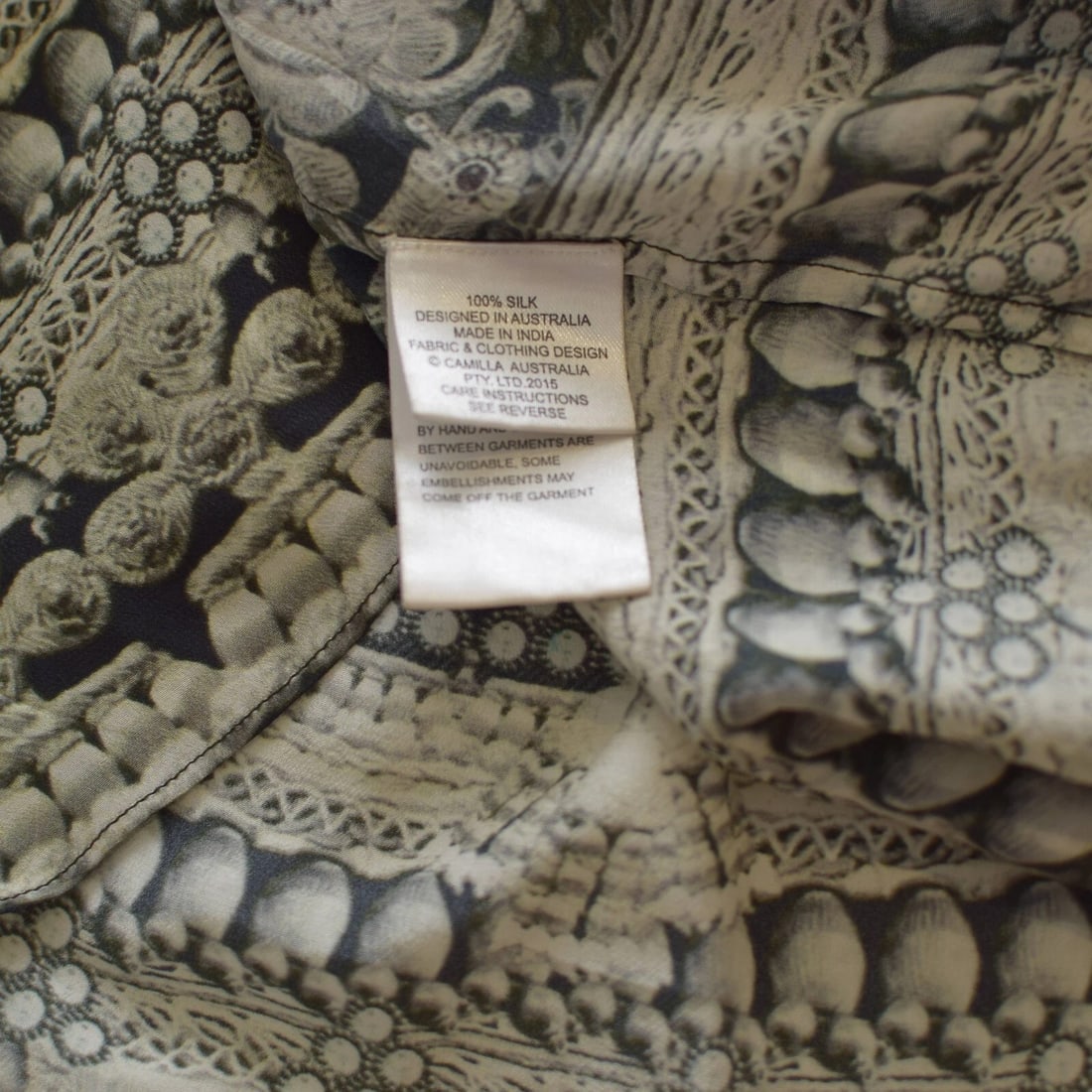 Camilla Printed & Beaded 100% Silk Sleeveless Long Summer V Neck Racerback dress - 4