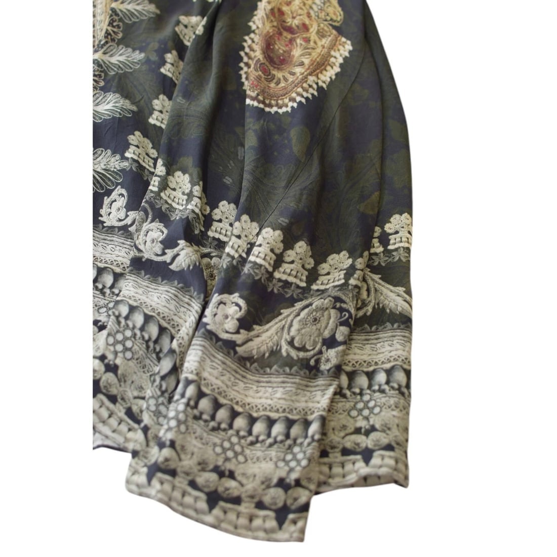 Camilla Printed & Beaded 100% Silk Sleeveless Long Summer V Neck Racerback dress - 7