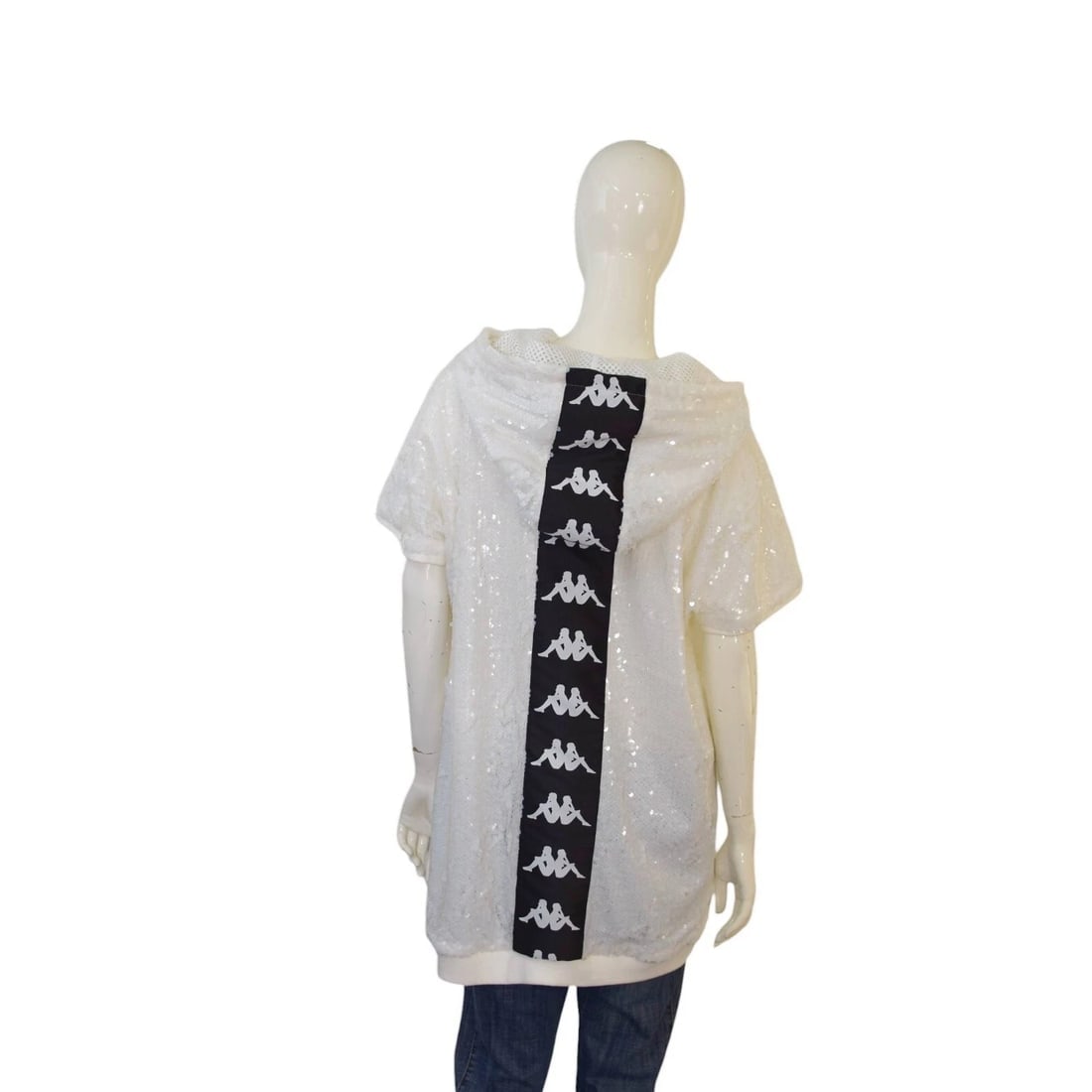 Faith Connexion x Kappa Black Sequinned Hoodie Oversized style White with black: Title:Faith Connexion x Kappa Black Sequinned Hoodie Oversized style White with black Description:Jil Sander Multicolored Pop Art One Button Blazer Wool /Silk Jacket size 38 Faith Connexion x Kappa Bl