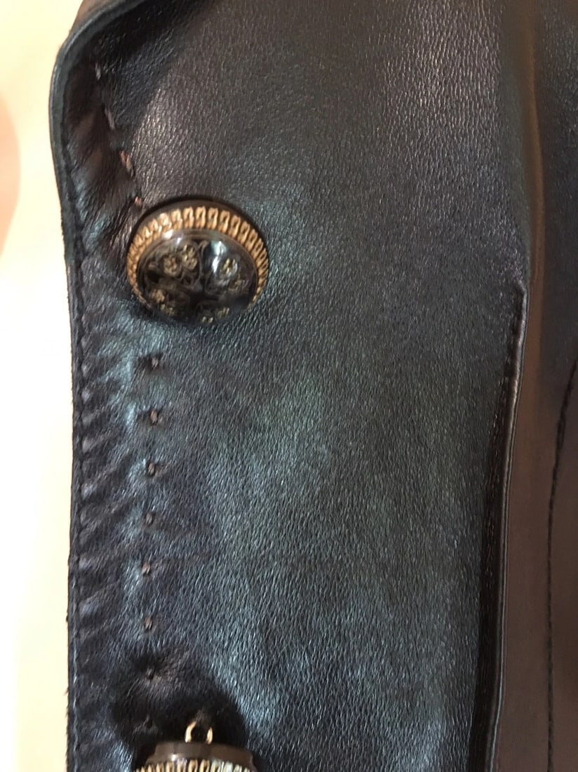 Timeless Mabrun Black Leather Jacket Size 40 - 5