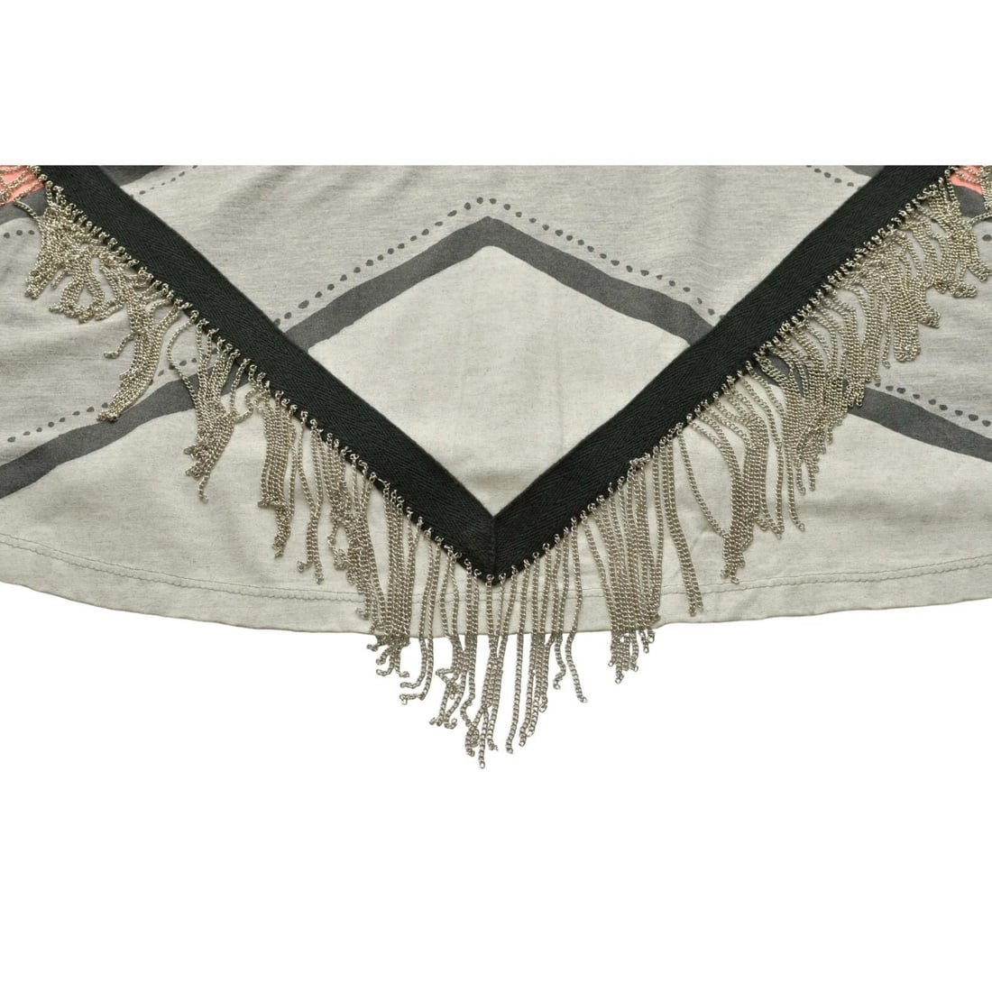 Sass & Bide S&B Gray Pink Chain Fringes T-Shirt A- Line Top Blouse size S - 6
