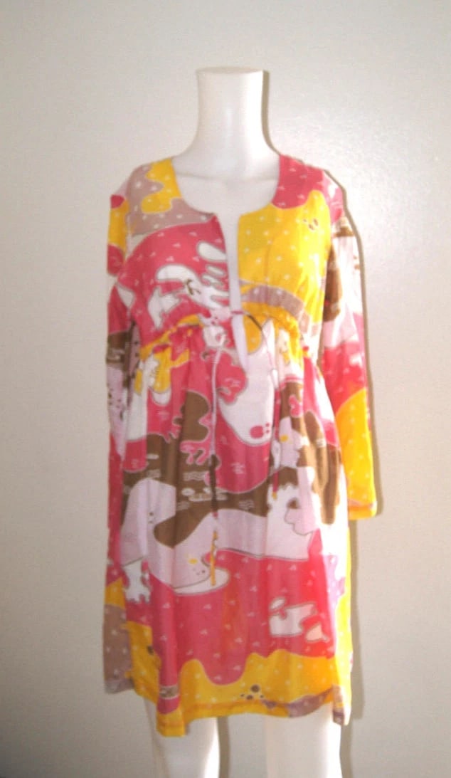 DIANE VON FURSTENBERG SIZE XS TUNIC DRESS COVER UP MADE IN ITALY (1 of 4)