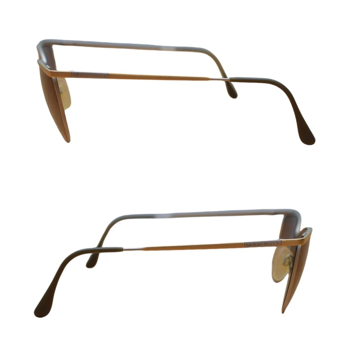 Giorgio Armani Bronze & Silver tone Metallic Designer Sunglasses - 4