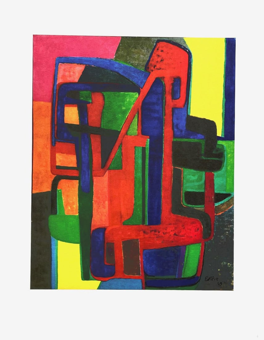 Maurice Esteve Print 4 La Faucheur 1961: Title: Maurice Esteve Print 4 La Faucheur 1961 Description: Title: La Faucheur Artist: Maurice Esteve Country: France Medium: Offset Marks: Signed in plate not numbered, have one inch white