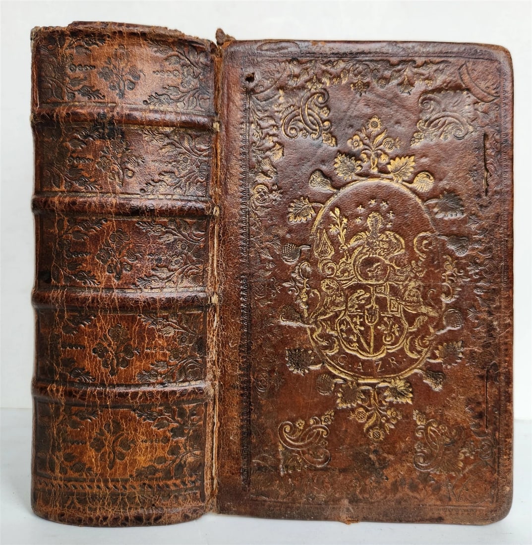 1775 HISTORY of ALEXANDER THE GREAT w/ MAP antique ARMORIAL BINDING (1 of 9)