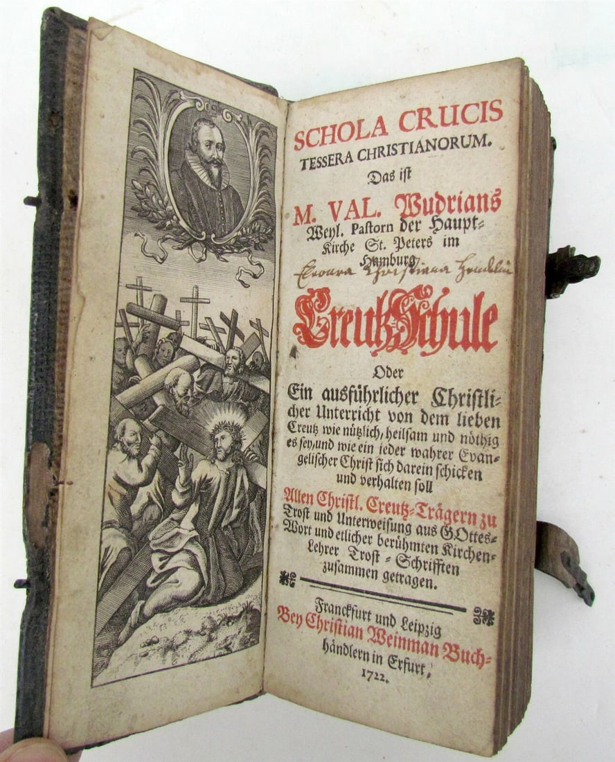 1722 SCHOLA CRUCIS TESSERA CHRISTIANORUM antique GERMAN OLDEST SCHOOL (1 of 6)