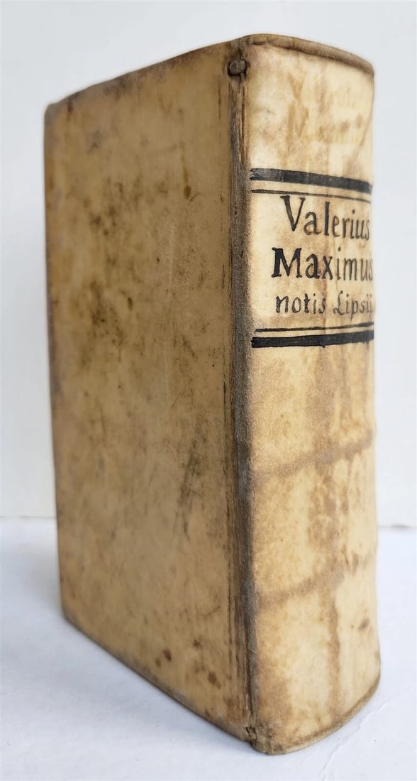 1690 VALERII MAXIMI Dictorum Factorumque Memorabilium antique VELLUM BINDING: Title: 1690 VALERII MAXIMI Dictorum Factorumque Memorabilium antique VELLUM BINDING Description: VALERII MAXIMI Dictorum Factorumque Memorabilium Libri IX Lyon; 1690 Size 3 by 5 1/4 inches Original ve