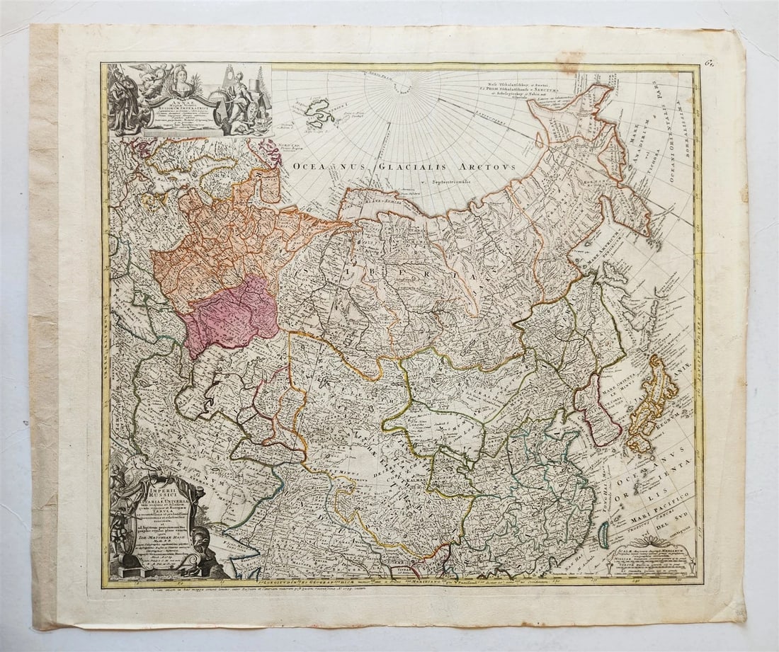 1739 RUSSIAN EMPIRE antique MAP IMPERII RUSSICI et TATARIAE UNIVERSAE Russia (1 of 6)