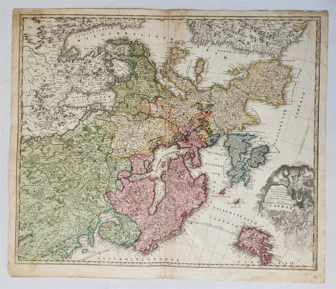 1720s EUROPE antique MAP by JOHANN HOMANN (1 of 5)