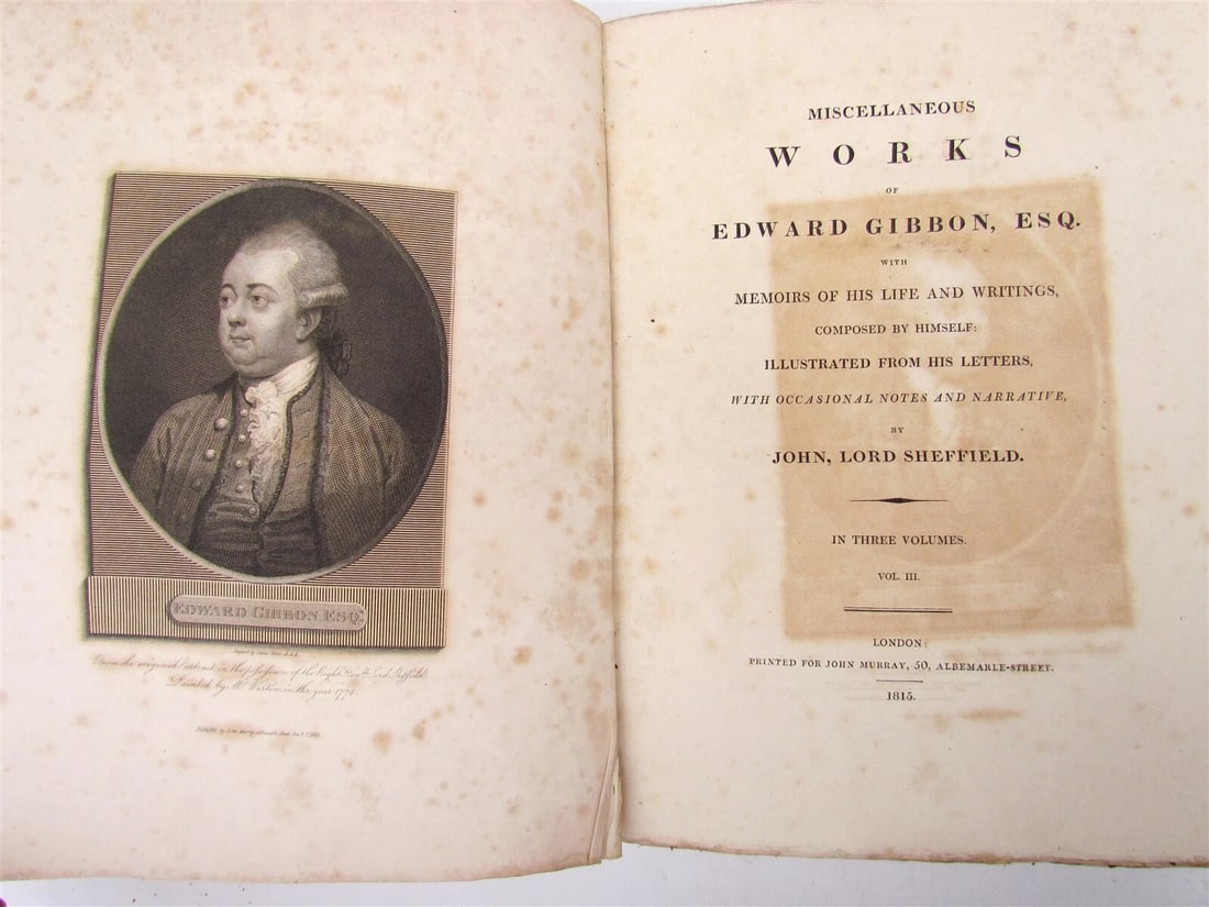 1815 MISCELLANEOUS WORKS of EDWARD GIBSON vol. 3 antique in ENGLISH (1 of 5)