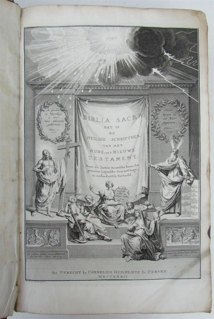 1732 BIBLE BIBLIA NEERLANDICA antique OLD & NEW TESTAMENT NETHERLANDS DUTCH (1 of 10)
