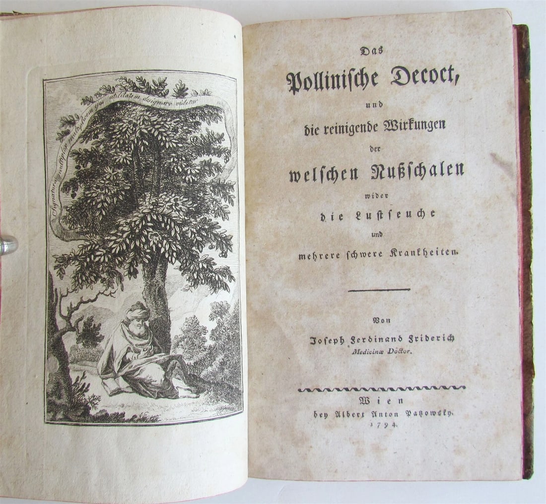 1794 PHARMACOLOGY TREATISE on NUSHELLS by J Friderich ANTIQUE in German PHARMACY (1 of 12)