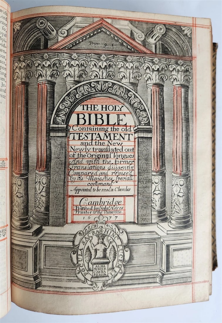 1677 BIBLE in ENGLISH OLD & NEW TESTAMENT antique Cambridge John Hayes (1 of 11)