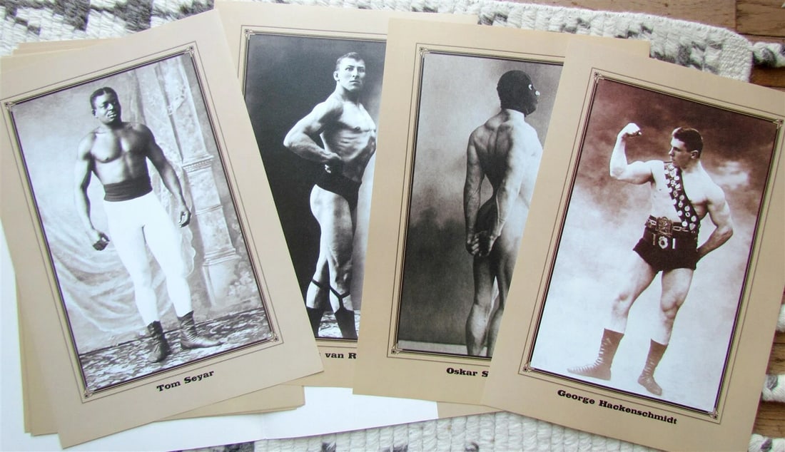 RUSSIAN early 20th CENTURY WRESTLERS SET of 16 POSTERS gay interest (1 of 8)