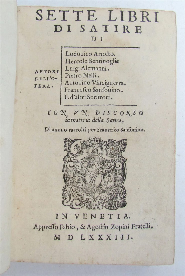 1583 POETRY by LUDOVICO ARIOSTO & others vellum bound 16th CENTURY RARE (1 of 12)
