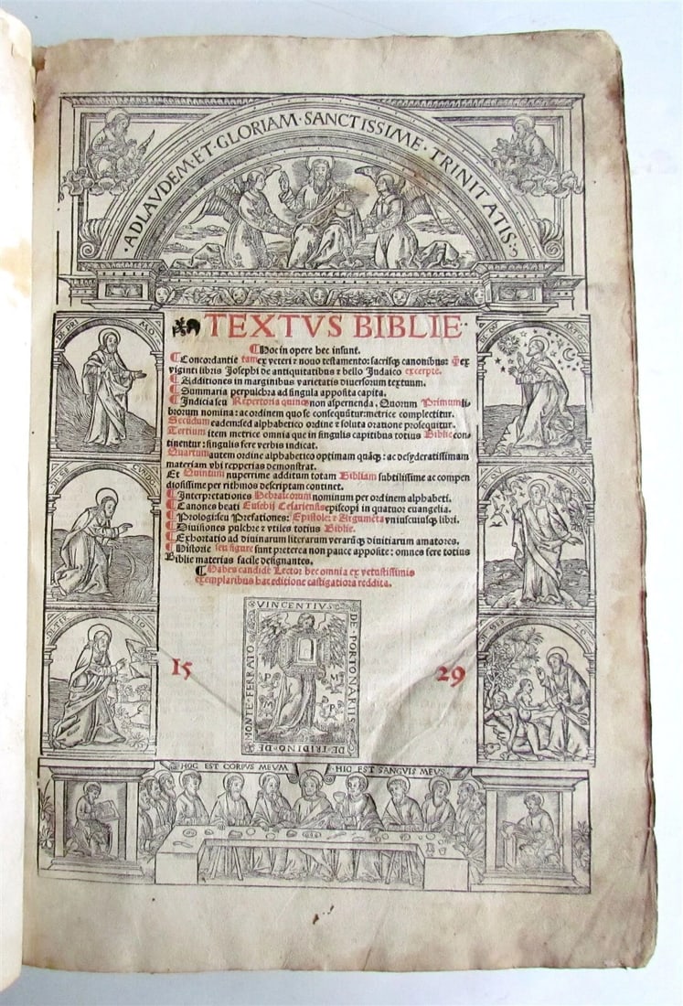 1529 BIBLE ILLUSTRATED LATIN TEXTUS BIBLIE antique FOLIO RARE 16th CENTURY (1 of 13)