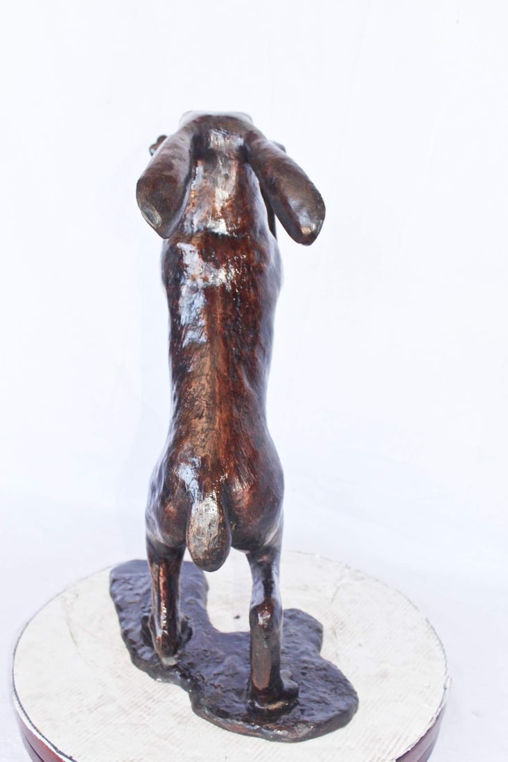 Leaping jackrabbit bronze statue - Size: 21"L x 13"W x 24"H - 8