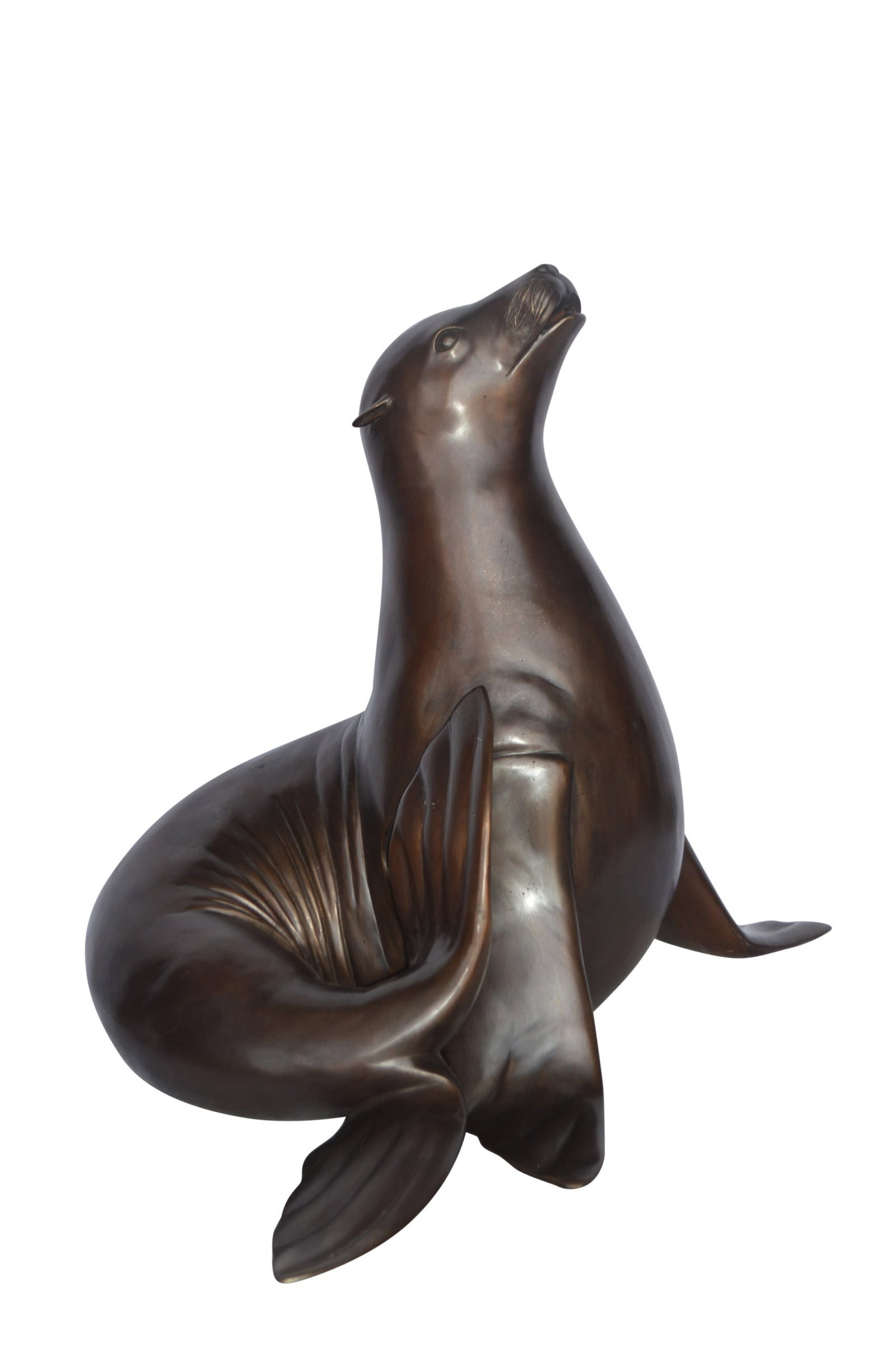 Seal Fountain made of bronze statue - Size: 35"L x 24"W x 27"H.: Title:Seal Fountain made of bronze statue - Size: 35"L x 24"W x 27"H.Description:This bronze statue of a seal doubles as a fountain. It carries its own character and attitude which is signified in