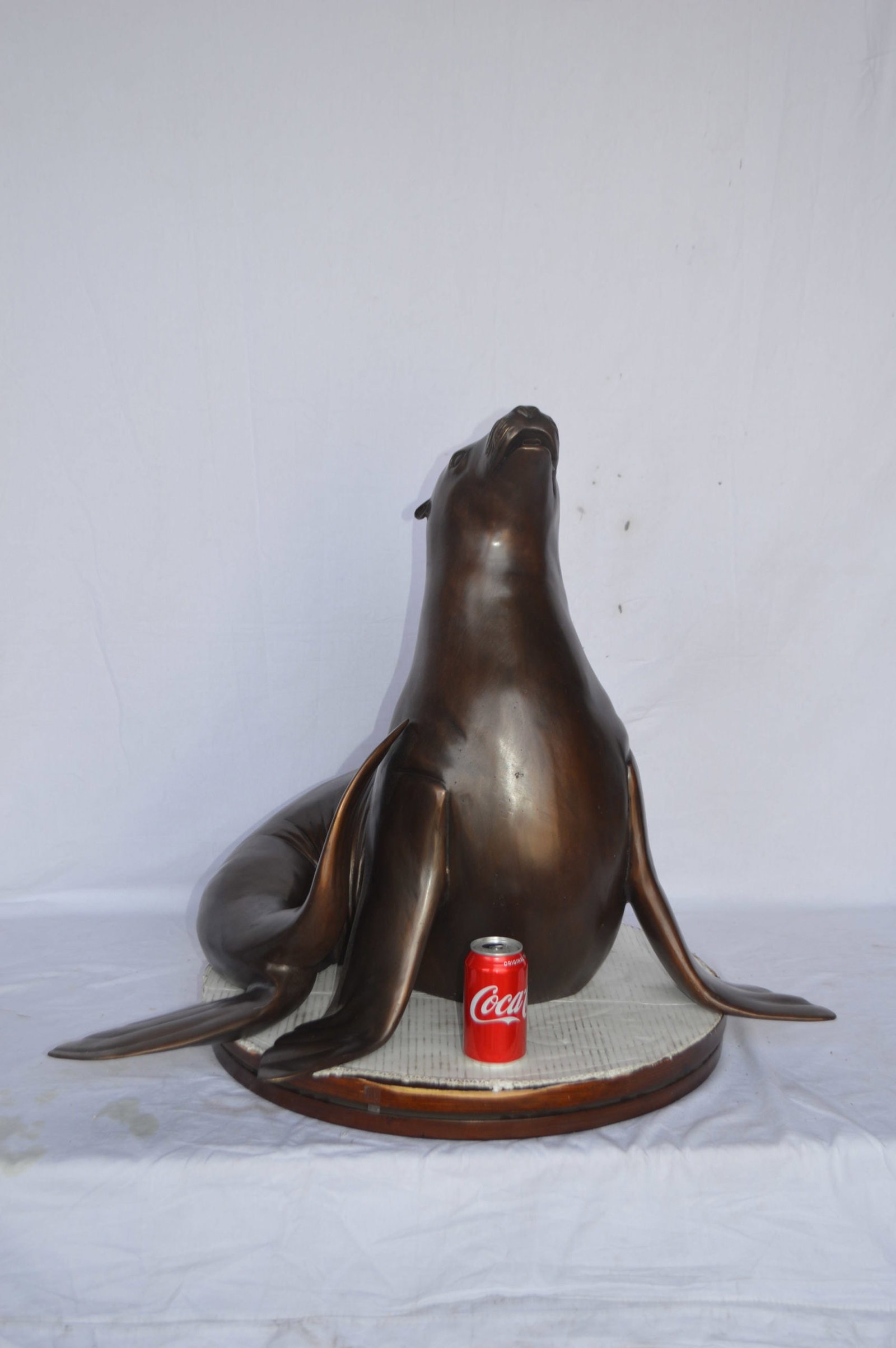 Seal Fountain made of bronze statue - Size: 35"L x 24"W x 27"H. - 3