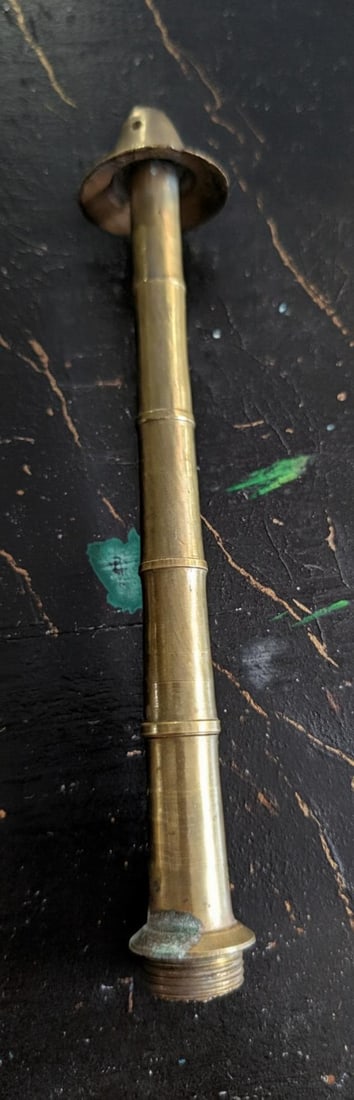 11" Tall Vintage Brass Gulabdan, a Rose & Holy Water Sprinkler for Ceremony Decor - 3