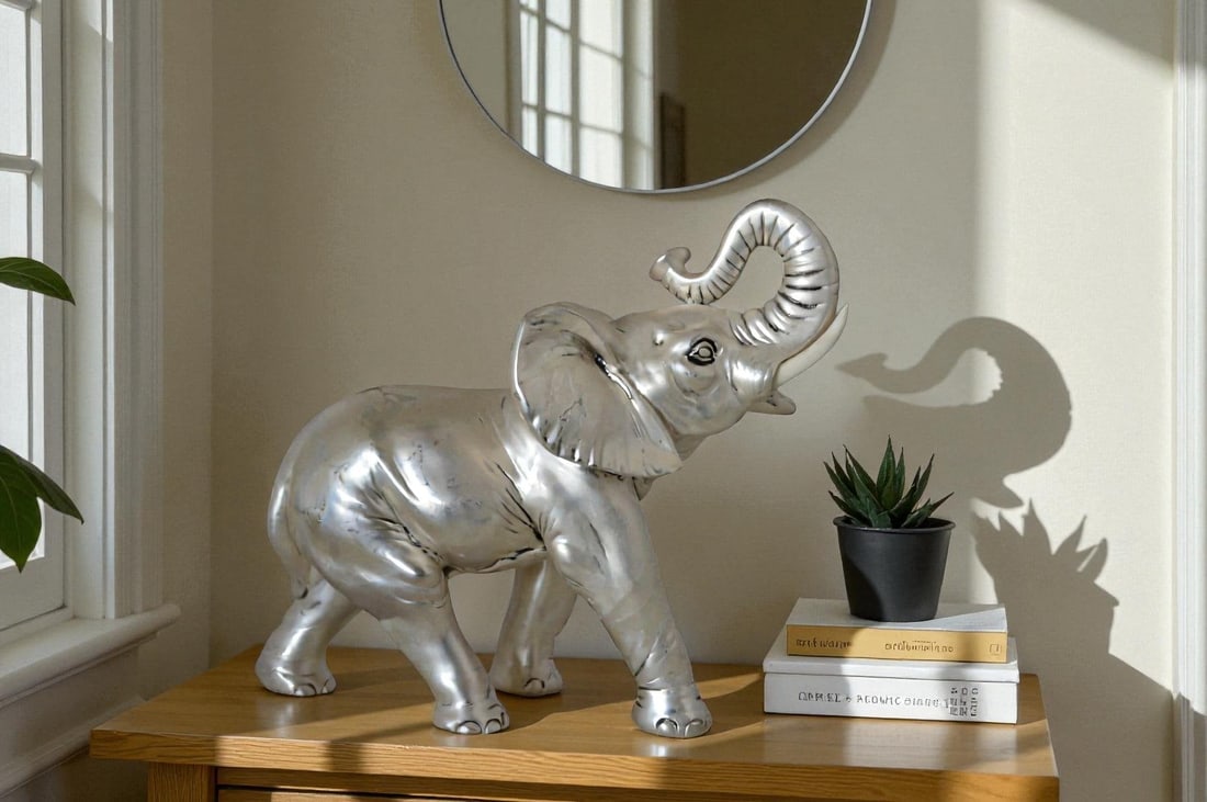 Elephant statue made of resin - Size: 9"L x 4"W x 8"H. - 2