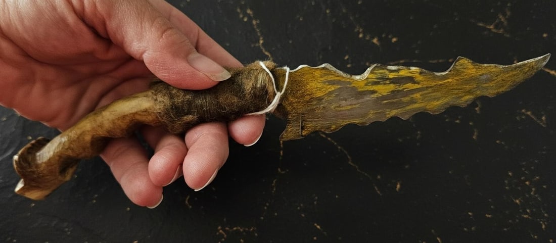 Antique Apache Belt Knife with Stag Bone Handle ca 1930 Native American Museum Piece - 9