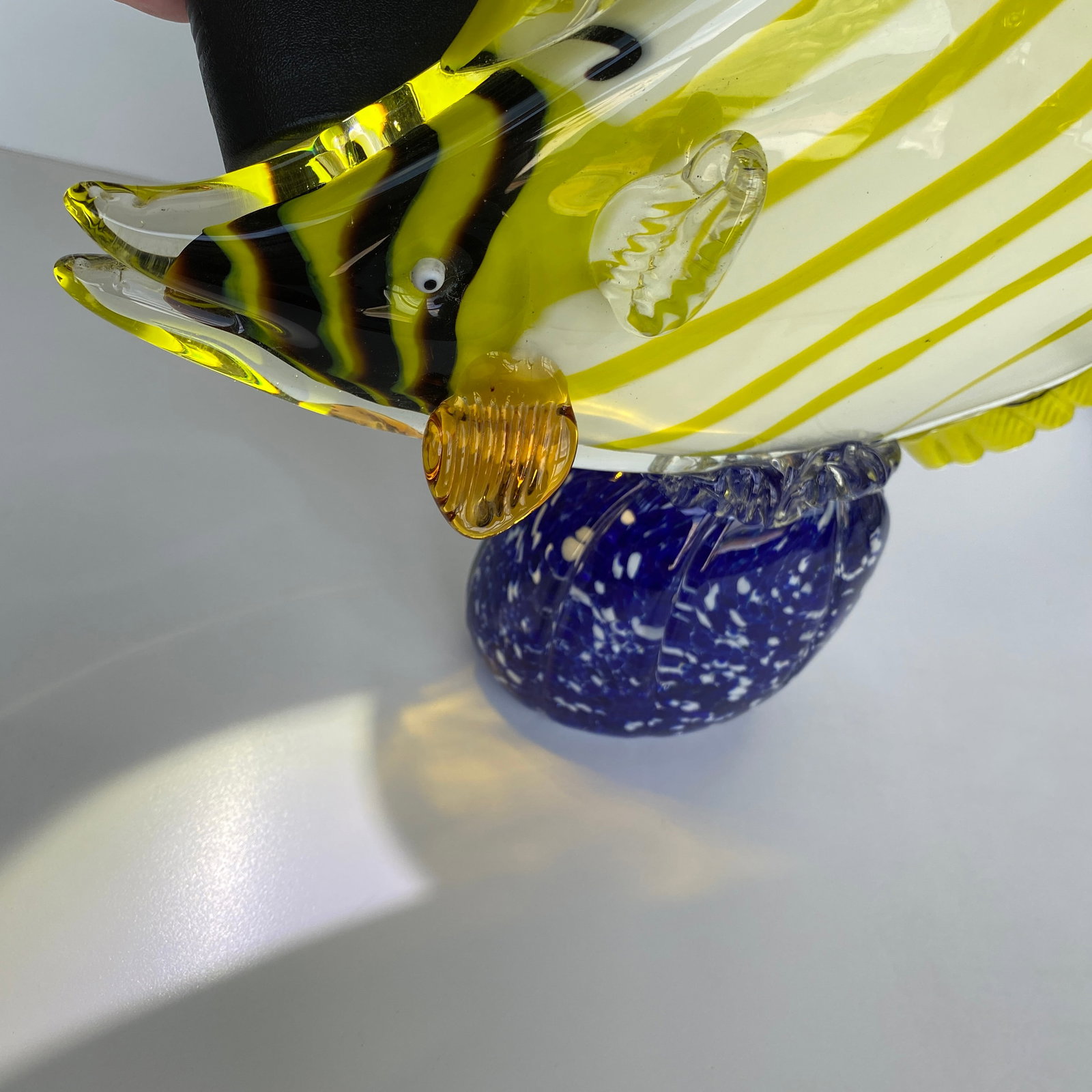 Blown glass fish on a pedestal - 10