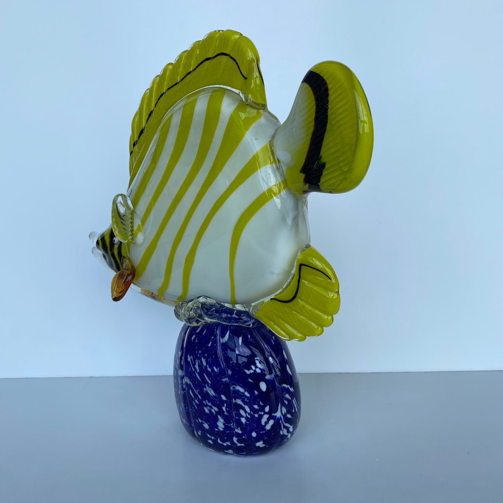 Blown glass fish on a pedestal - 3