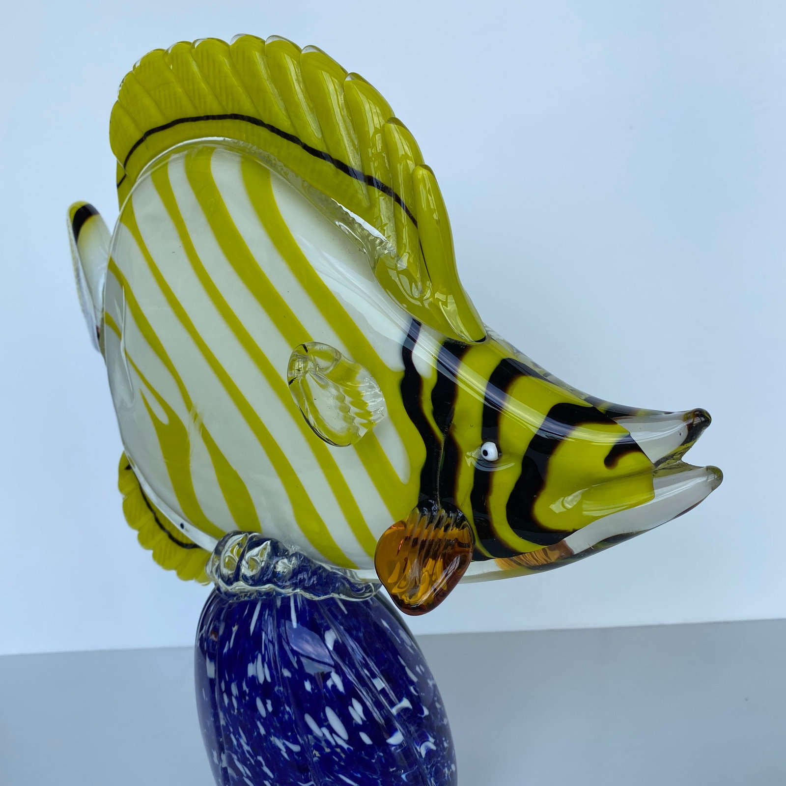 Blown glass fish on a pedestal - 7