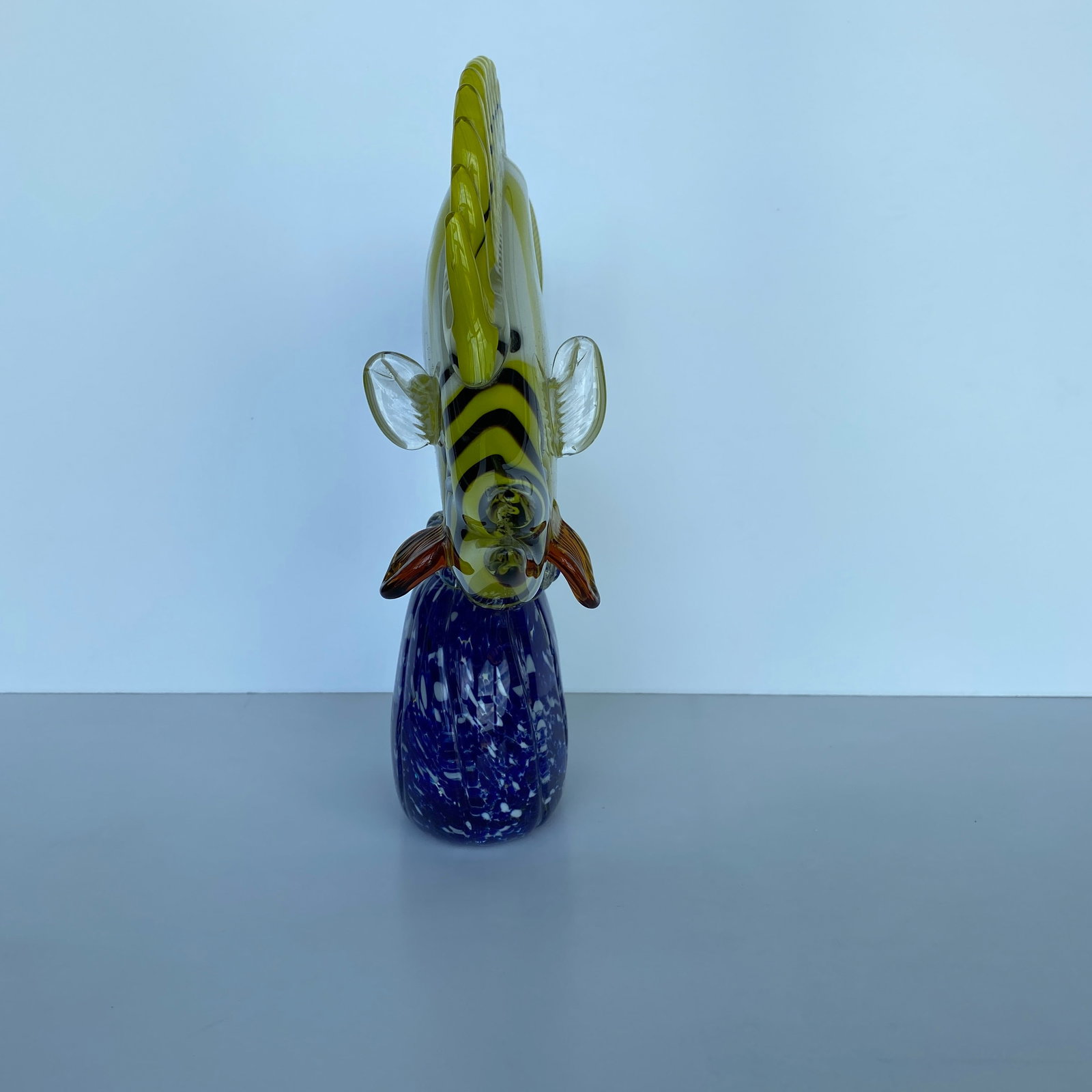 Blown glass fish on a pedestal - 8