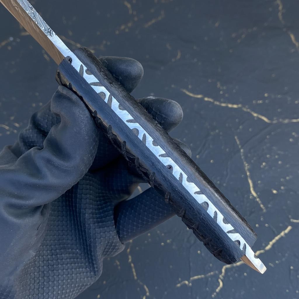 Stag Antler Handle Damascus Steel Bowie Knife 17" Hand Forged Hunting Blade - 6