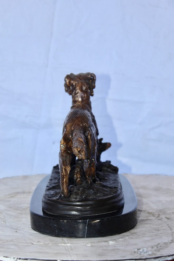 Golden retriever enjoying the outdoors bronze statue - Size: 16"L x 7"W x 9"H. - 10