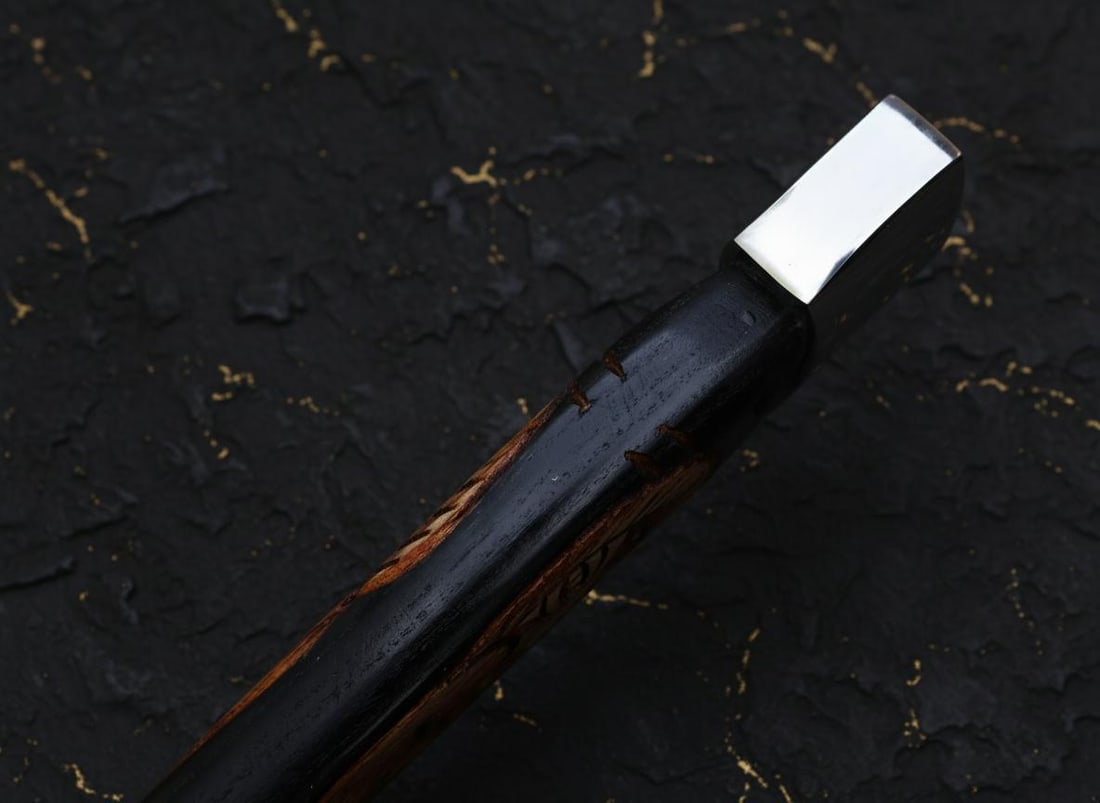 Hand Forged Carbon Steel Viking Axe with Engraved Ash Wood Handle & Sheath - 6