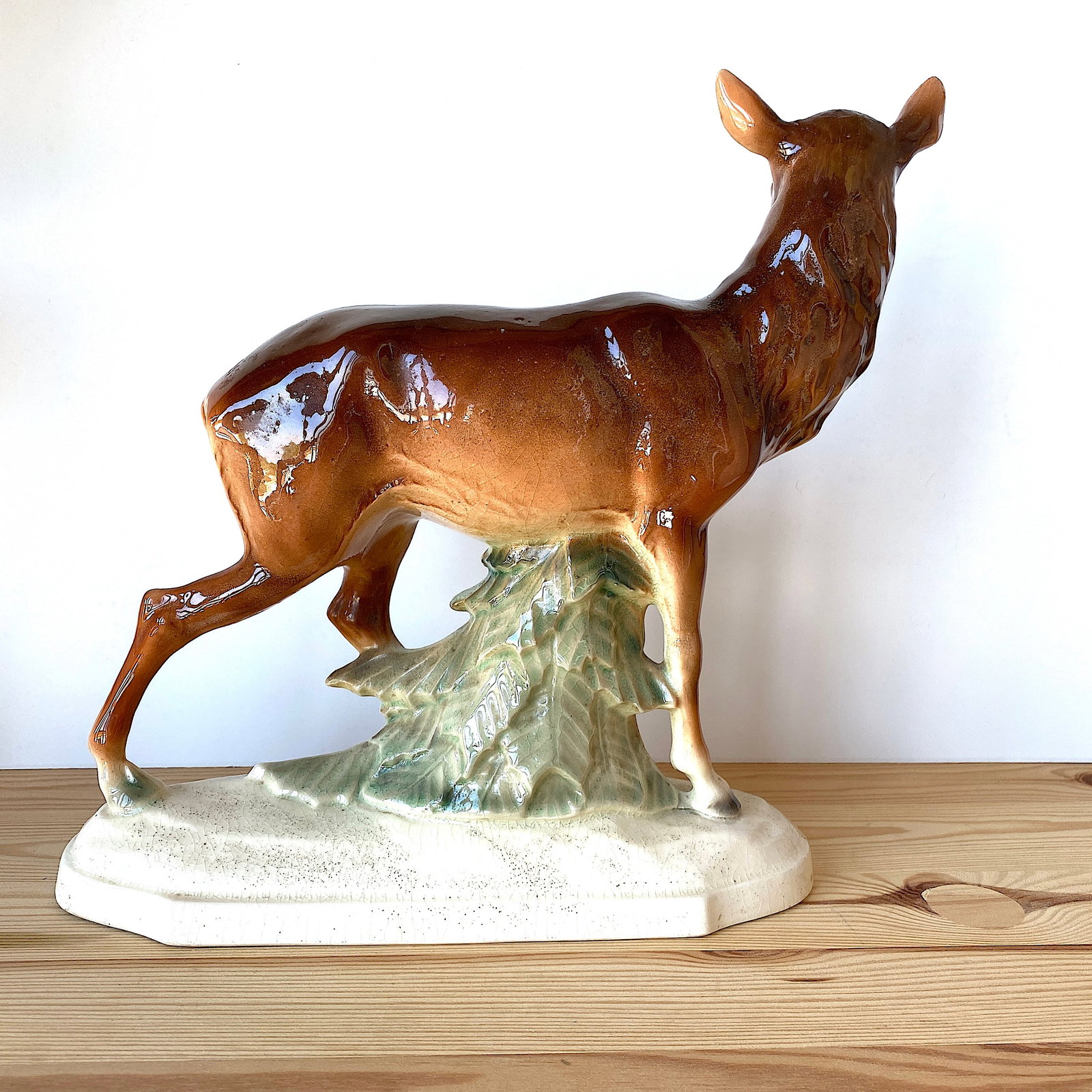 Signed Porcelain deer - 4
