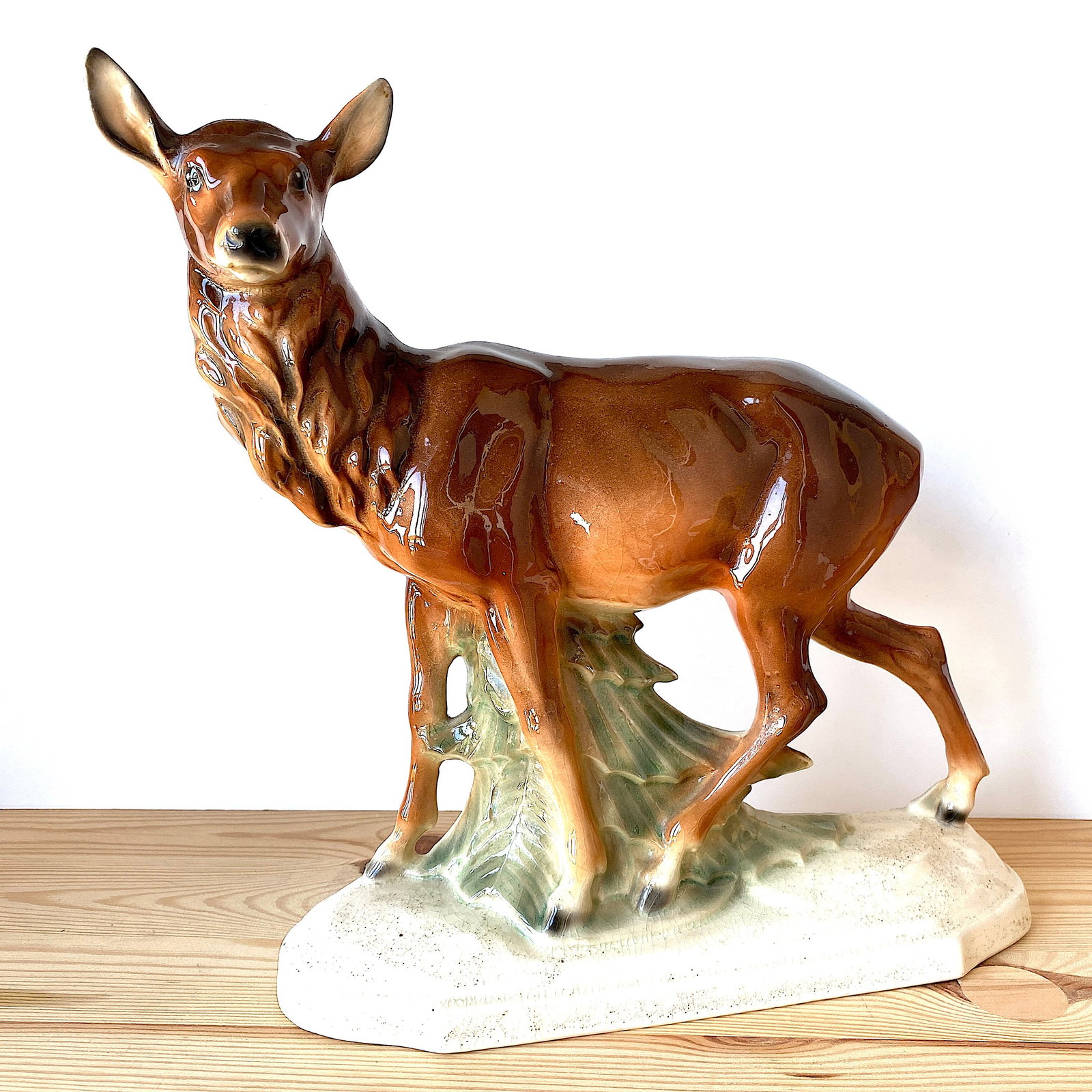 Signed Porcelain deer - 9