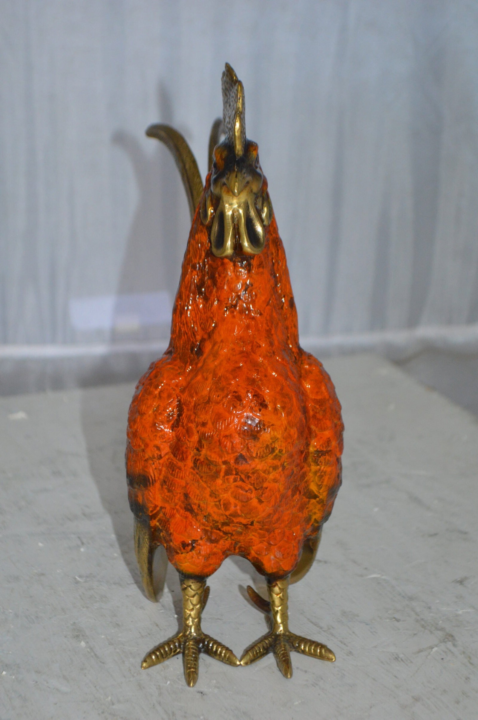 Rooster Cockerel bronze statue - Size: 9"L x 4"W x 11"H. - 9