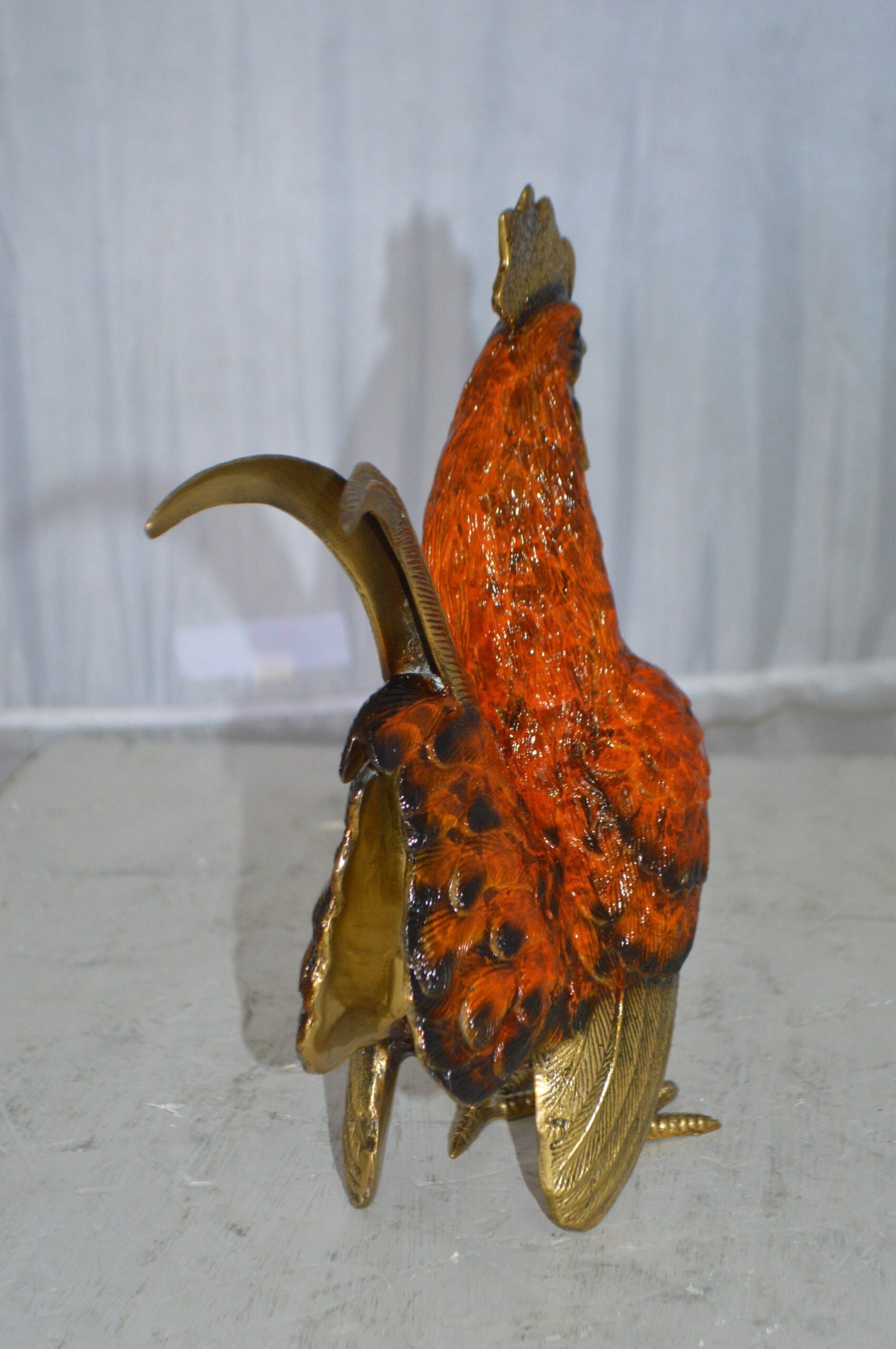 Rooster Cockerel bronze statue - Size: 9"L x 4"W x 11"H. - 3