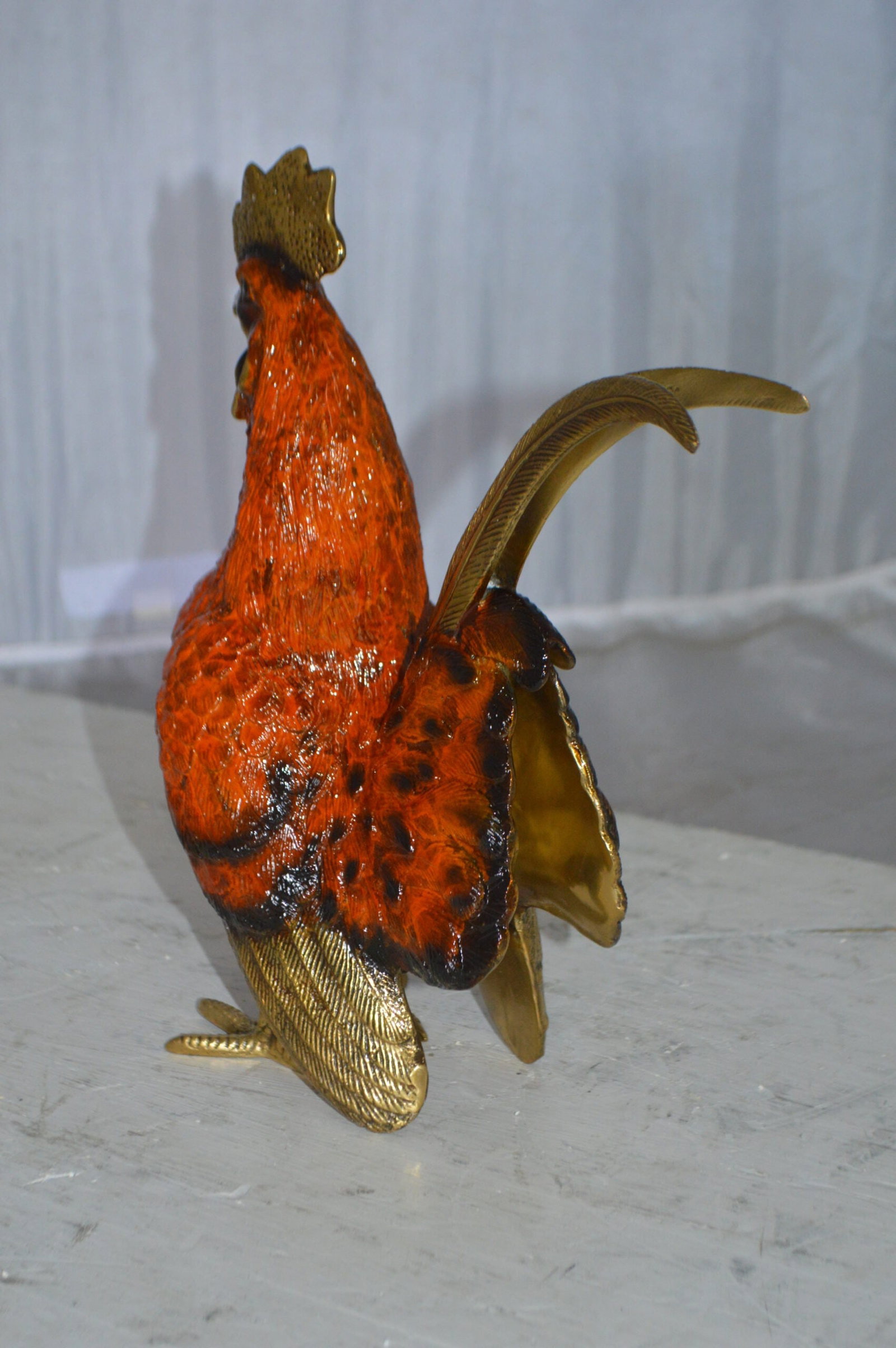 Rooster Cockerel bronze statue - Size: 9"L x 4"W x 11"H. - 4