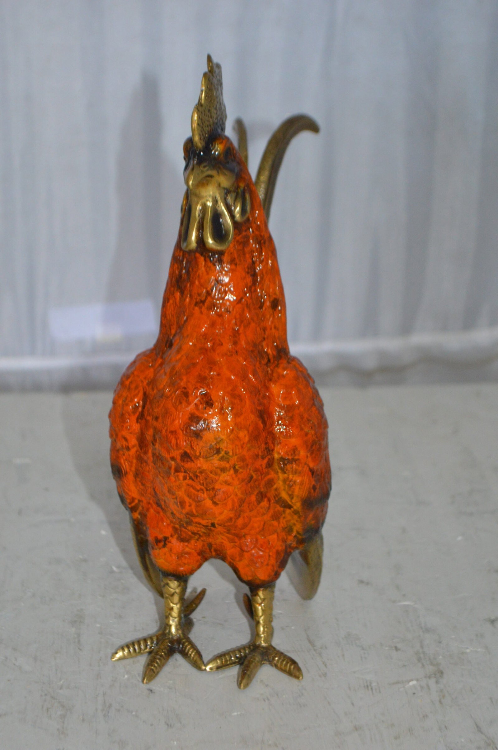Rooster Cockerel bronze statue - Size: 9"L x 4"W x 11"H. - 8