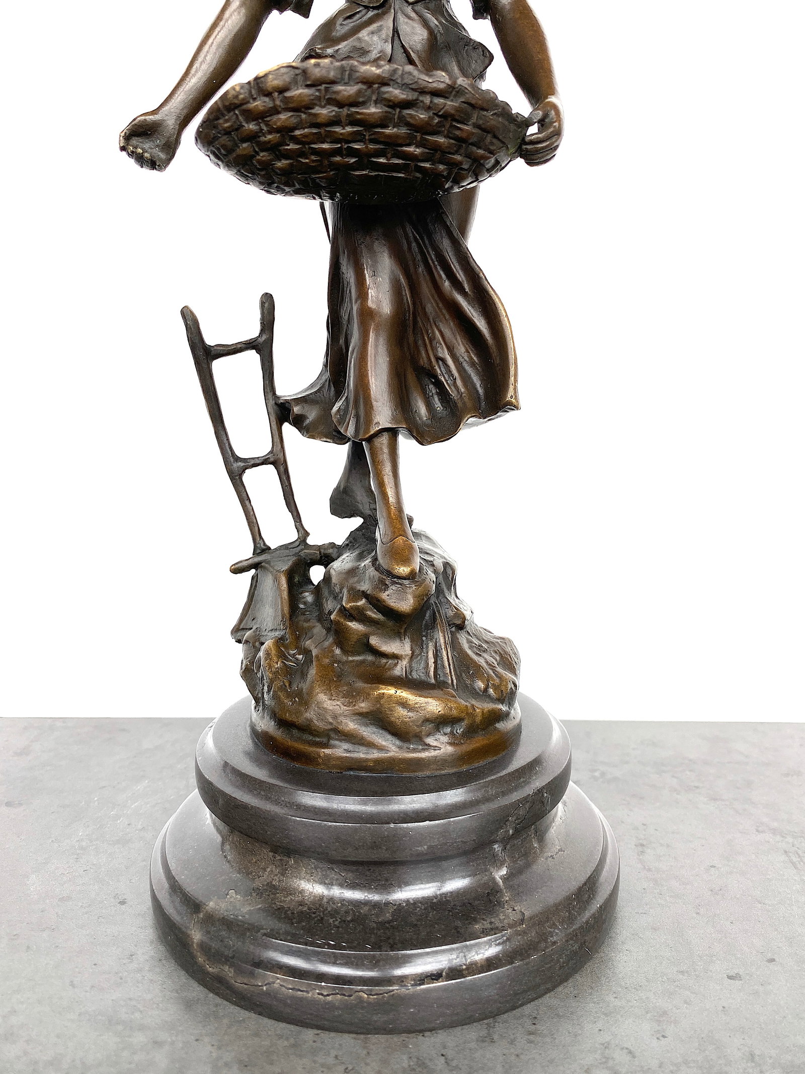 Sign. Bronze statue "The Sower" with marble base - 6
