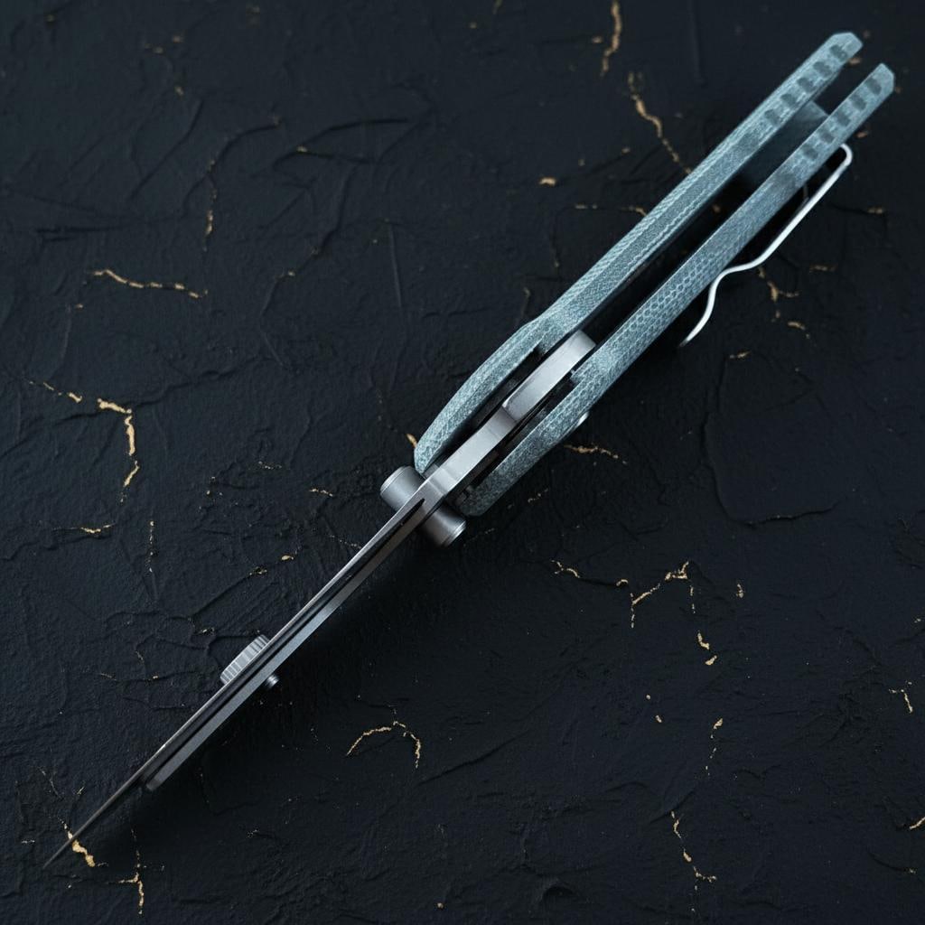 Green Micarta Oknife Otacle U1 Folding Knife with Quick Change Replaceable Blade - 3