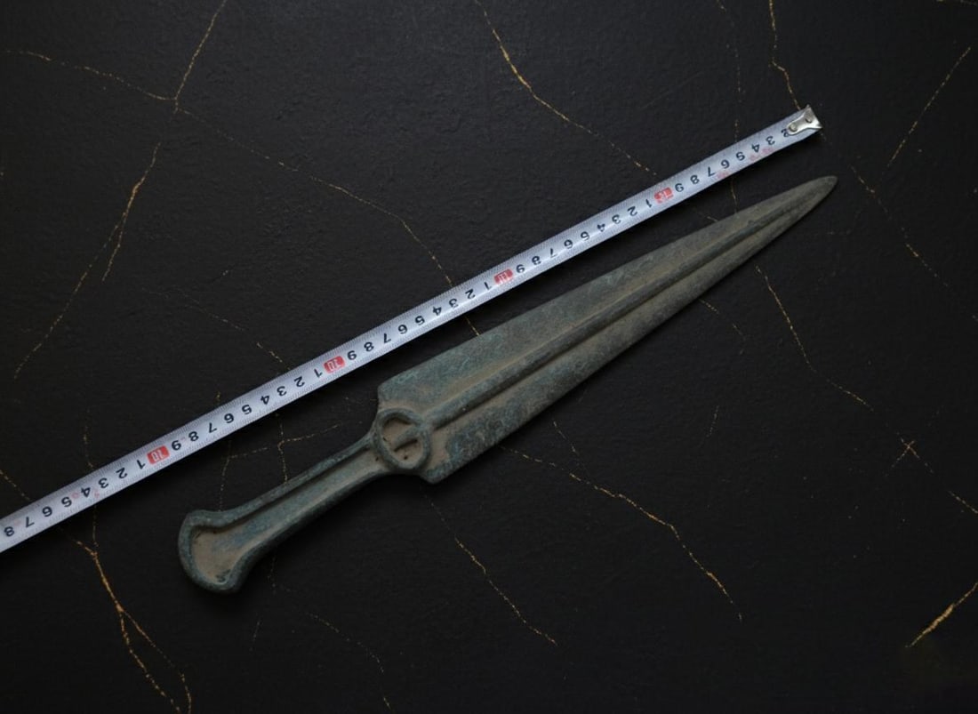 Ancient Luristan Bronze Dagger Antique Persian Style Sword Akinak Weapon - 8
