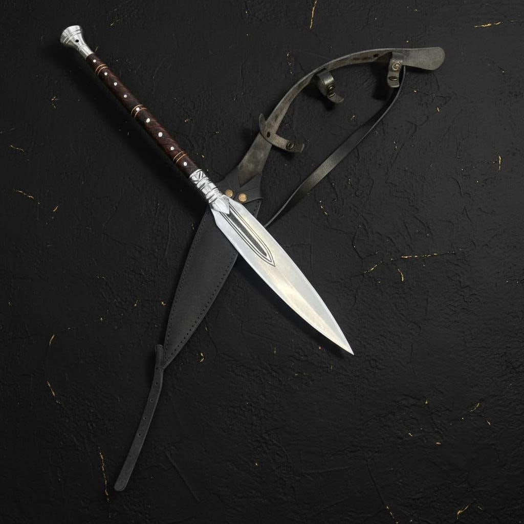 Hand Forged 36" Viking Spear with Full Tang 5160 Carbon Steel Blade and Rosewood Handle - 2